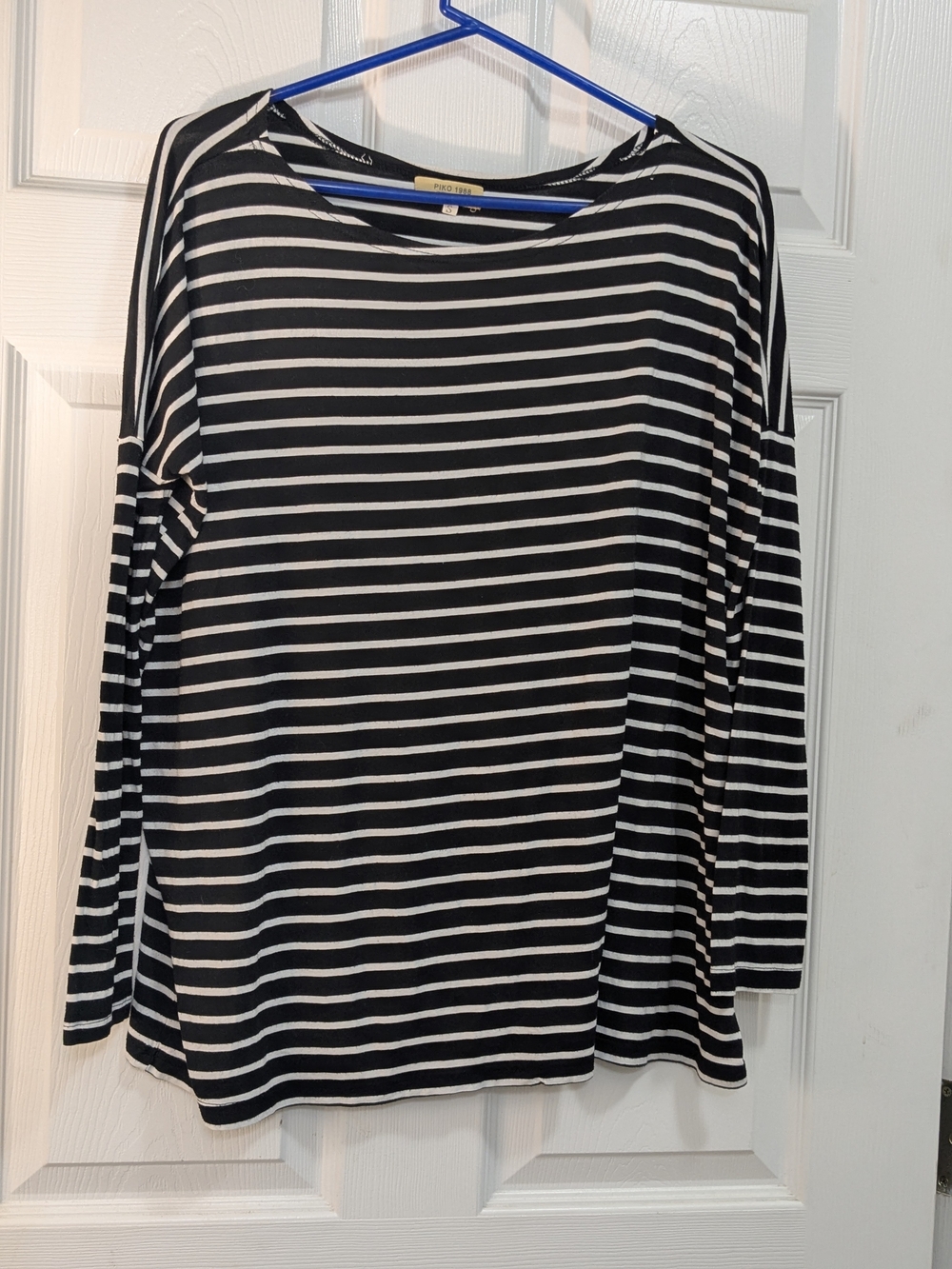 Piko 1988 Black and White Striped Long-Sleeve Tee